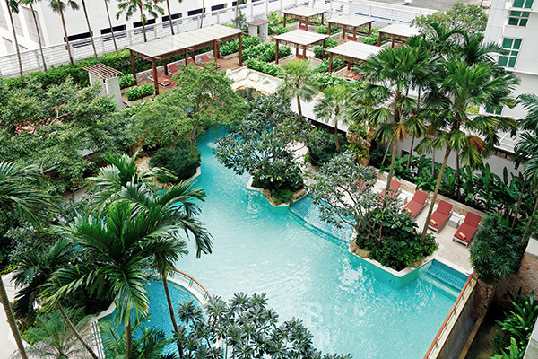 두짓 센트럴 파크의 일환으로 세계에서 가장 방문객이 많은 도시에 새로운 방식의 쇼핑과 숙박, 일과 삶을 위한 독창적인 다목적 개발이 이루어진다. 사진은 Dusit Suites Hotel Ratchadamri, Bangkok. 사진/ 두짓 인터내셔널