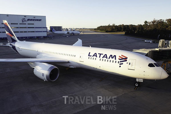 라탐항공그룹은 차세대 항공기이자 보잉 787 25호기를 산티아고-상파울루 노선에 첫 투입하였다. 사진/ 라탐항공