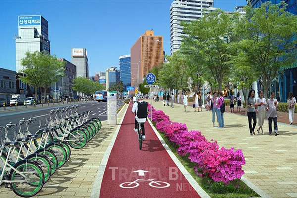 서울시는 ‘자전거 고속도로(CRT) 핵심 네트워크 추진계획’을 발표했다. 이로써 2021년까지 한강대로, 청계천로, 양화‧동작 등 6개 한강 교량에 23.3Km 자전거전용도로가 생긴다. 사진/ 서울시