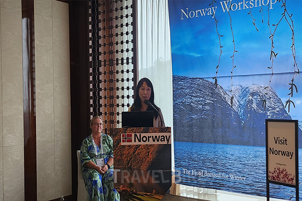 '피오르 투어스'의 마사코 타카야나기(Masako Takayanagi) 인터내셔널 세일즈 담당관은 노르웨이에서 가장 인기 있는 왕복 여행상품인 ‘Norway in a Nutshell’을 판매하고 있다”라고 소개했다. 사진/김효설 기자