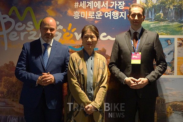 웰컴 스피치는 보스니아 헤르체고비나 지속가능관광개발청의 페드자 베고빅 대표, 도영심 유엔세계관광기구 스텝 재단 이사장, 이브라힘 오스타(Ibrahim Osta) 데스티네이션 개발 시니어 매니저가 맡았다.  사진/김효설 기자
