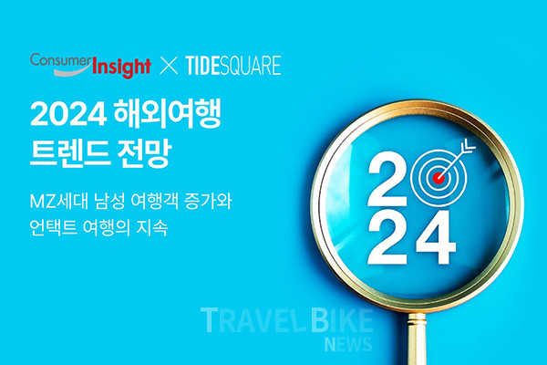 타이드스퀘어가 컨슈머인사이트 자료와 자사 데이터 기반으로 2024년 해외여행 트렌드를 전망했다.