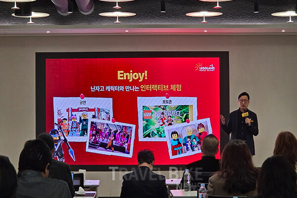 핵심 체험 공간 ‘닌자고 더 저니’는 닌자고의 역사와 세계관을 체험형 전시로 구현하는 동시에, 레고 브릭을 활용한 용 제작 콘테스트, 가면 만들기, 대형 모자이크 참여 이벤트 등 창작 프로그램이 상시 운영된다. 사진/김효설 기자